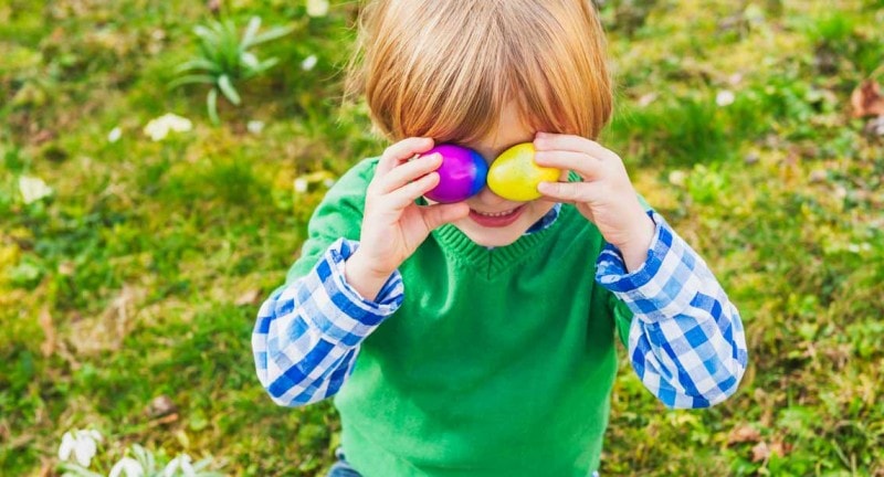 Child playing in Spring