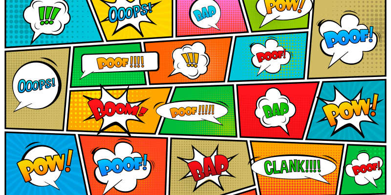 speech bubbles in a comic format