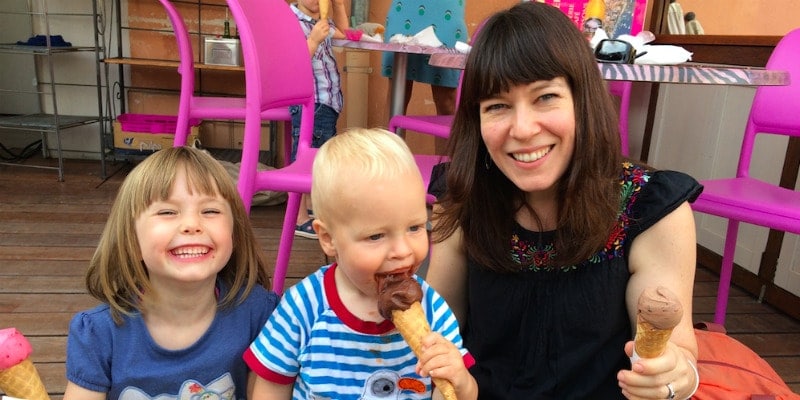 The french riviera family sharing ice cream