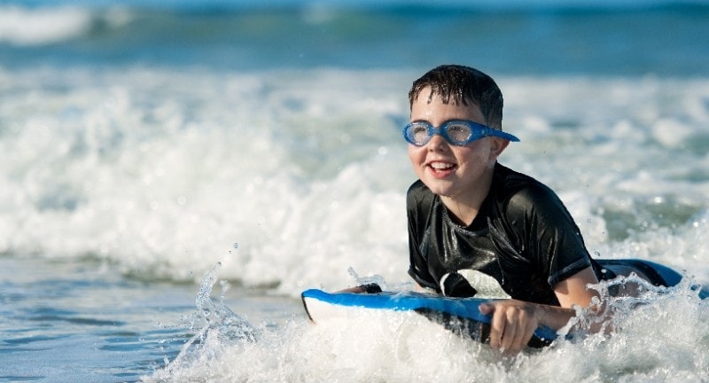 Boy on a surboard