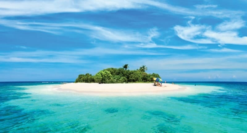 Picture of remote island in the middle of the ocean