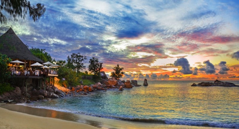 Beach sunset in the Seychelles - a perfect winter sun destination