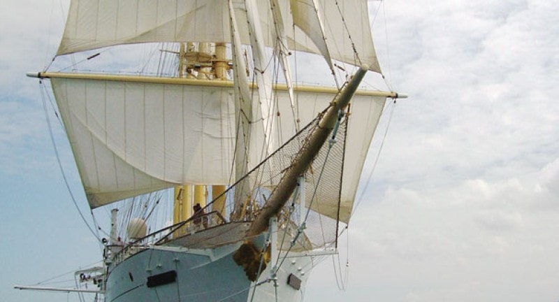 close up of ship in Balearics