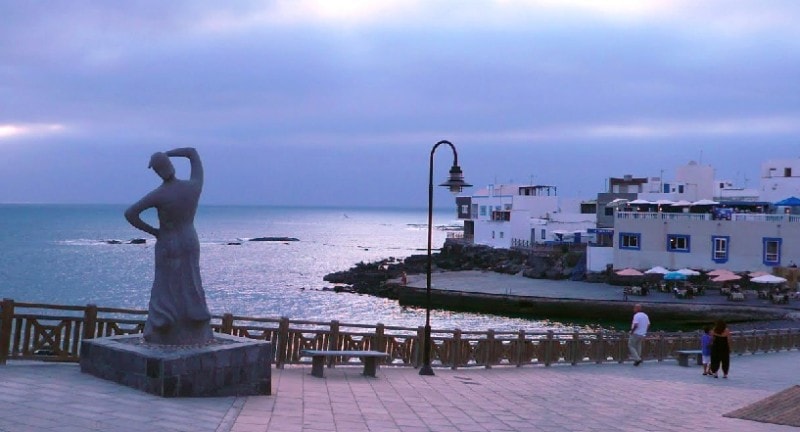 the quaint harbourside at el cotillo beach in fuerteventura