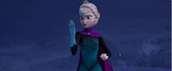 Elsa removing glove