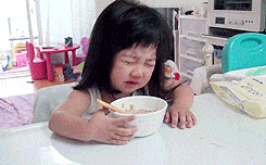 kid cry eating gif