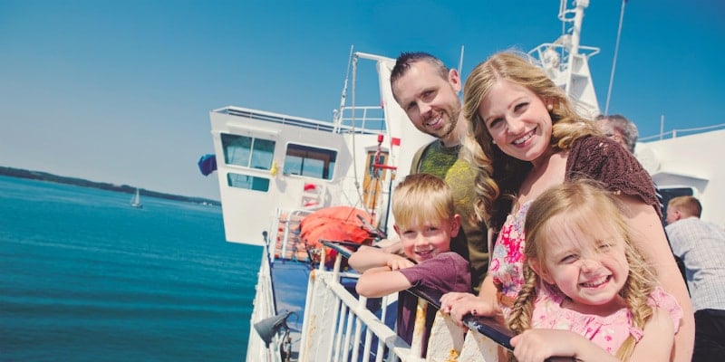 family on ferry