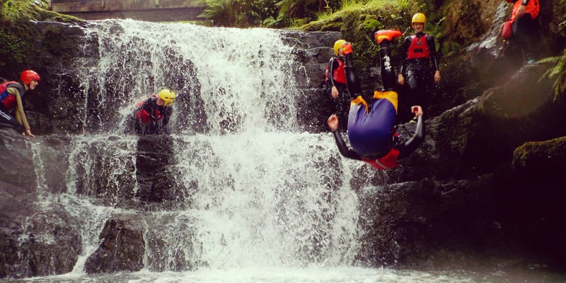 Family canyoning in Wales