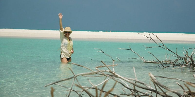 mariella-frostrup-stands-in-sea-in-maldives