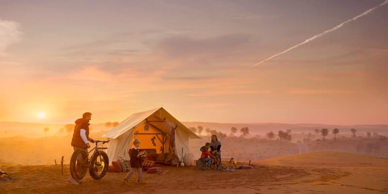 RAK desert camping family