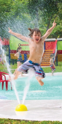 Boy jumping at Cocoland