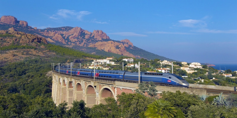 train on bridge in france