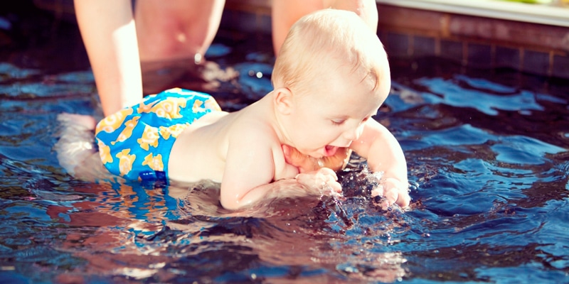 Boy playing in water