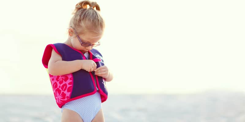 Swim jacket on girl