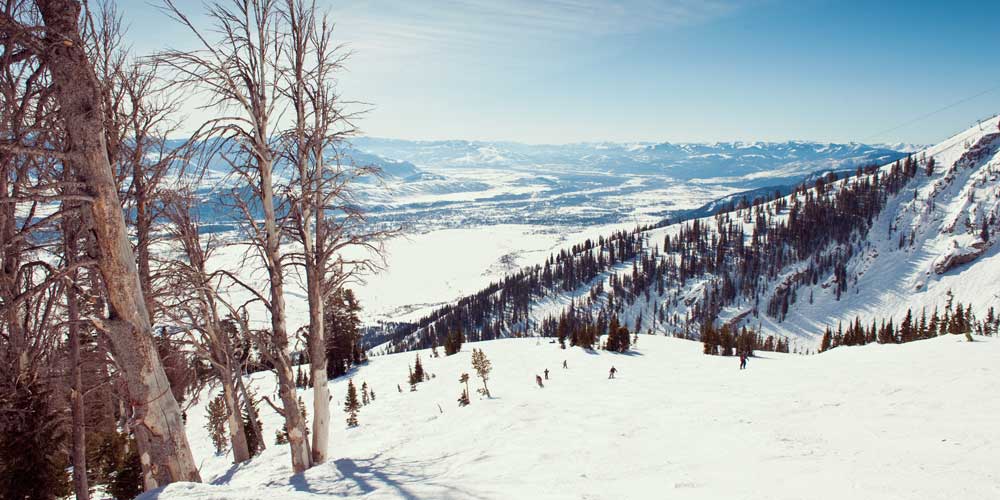 Jackson Hole Wyoming covered in winter snow