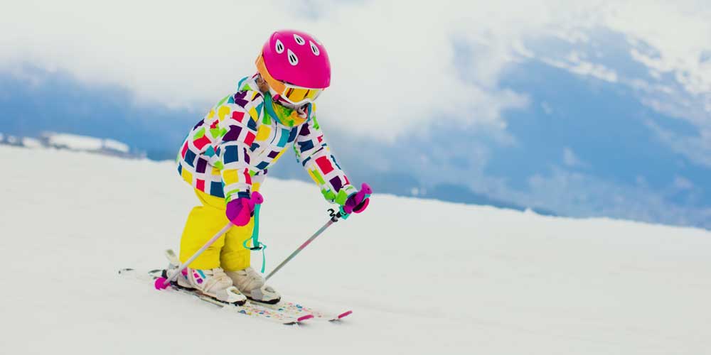 toddler learning to ski Courchevel France winter 