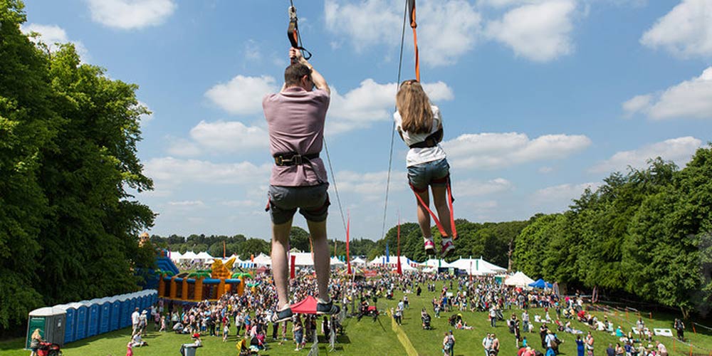 ziplining at the festival - family-friendly festivals in 2018