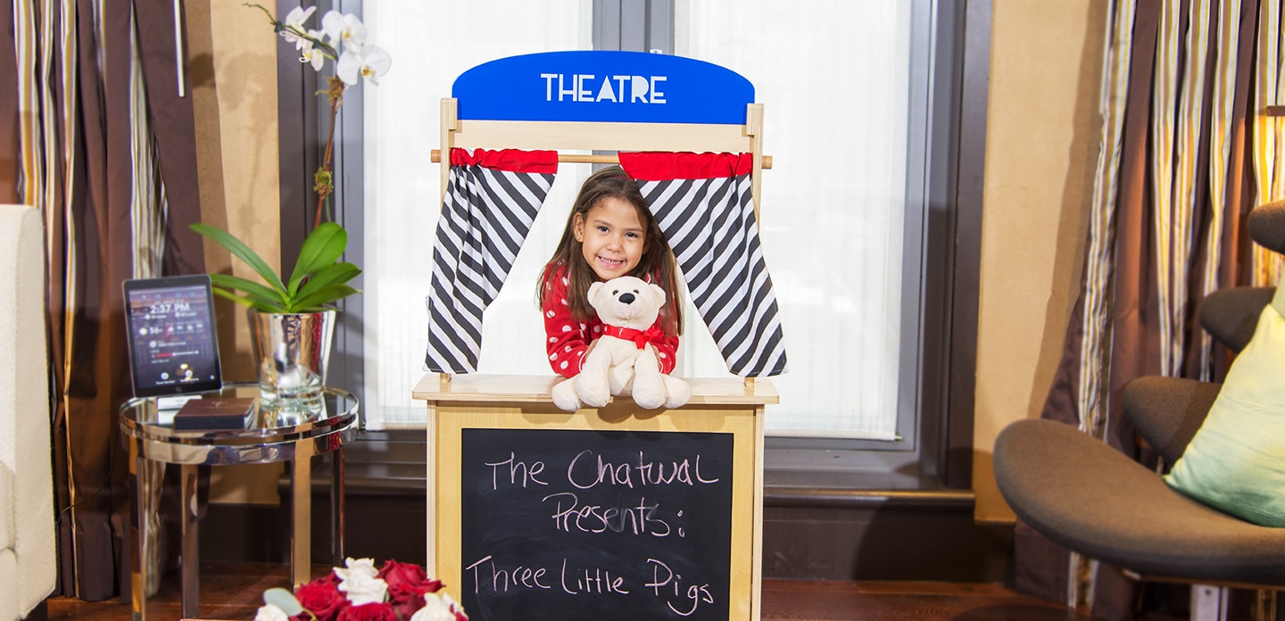 A puppet theatre for in-room shows