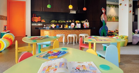 Colourful tables at Park Hyatt Kids' Club room