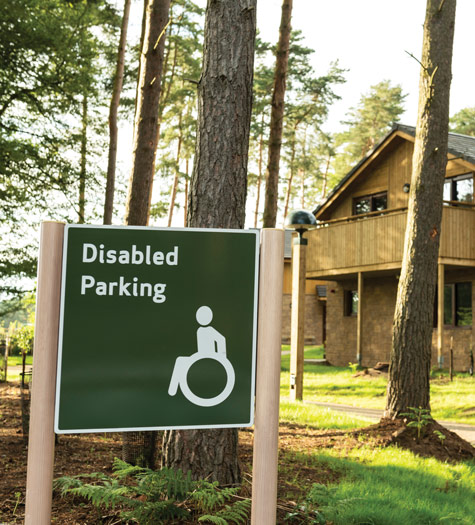 Accessible parking facilities at Center Parcs