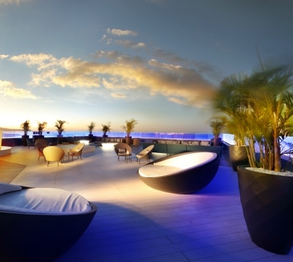 Outdoor terrace at Hard Rock Hotel Tenerife