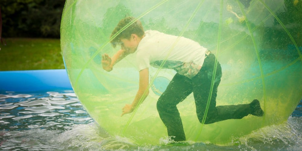 Easter holiday activities for the family, boy zorbing