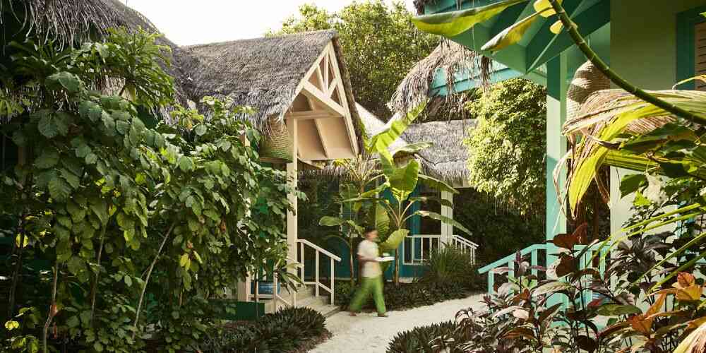 Finolhu Baa Atoll spa in lush tropical gardens in the Maldives