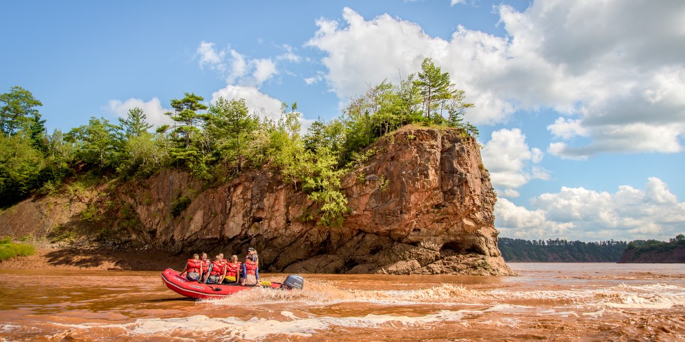 tidal bore rafting with kids at Fundy Shore and Annapolis Valley Nova Scotia