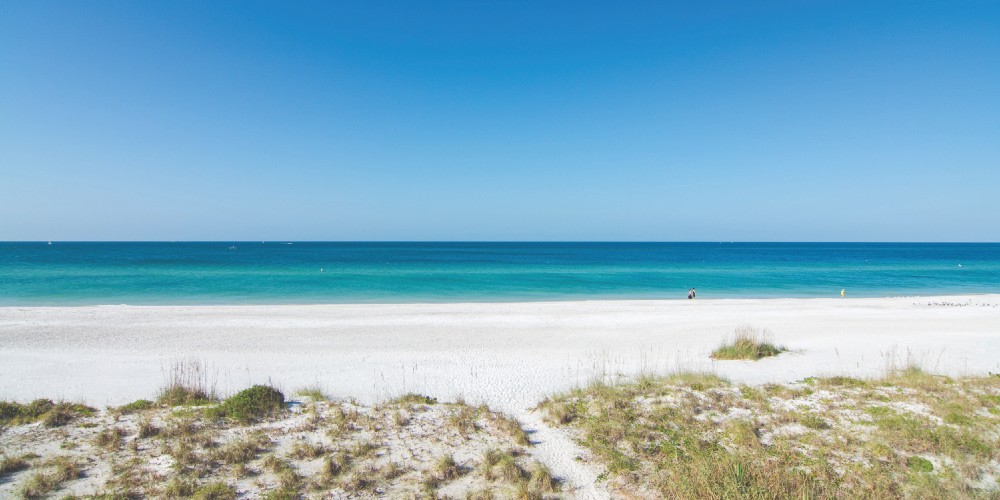 Bradenton-Area-west Florida-Gulf-of-Mexico-beach-blue-skies-white-sands