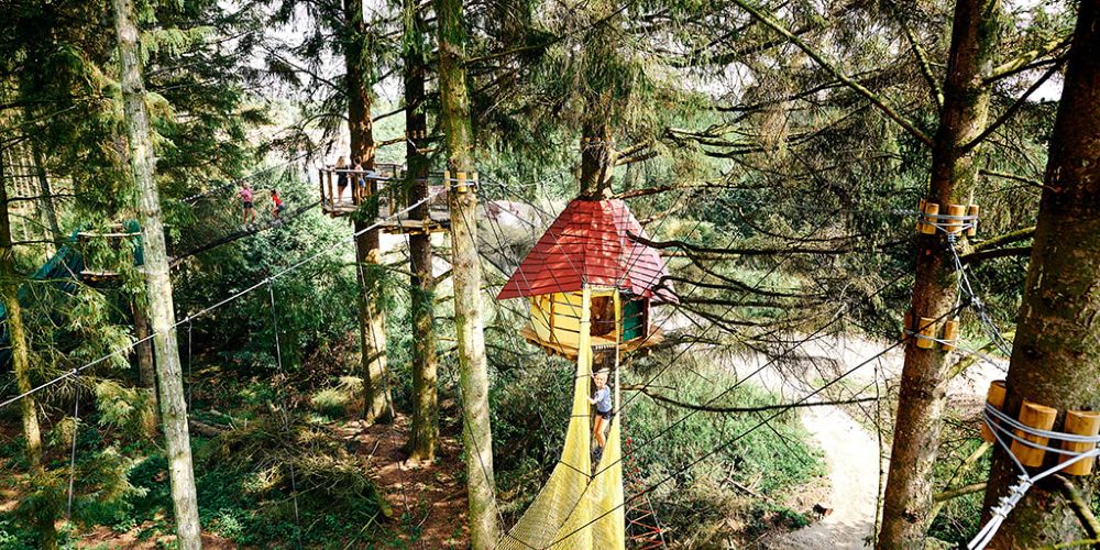 Wow Park Legoland Resort treetop aerial adventure course with kids