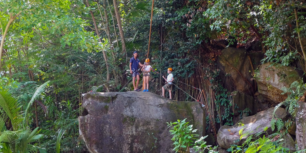 ziplining forest Mahe Island Seychelles family holidays