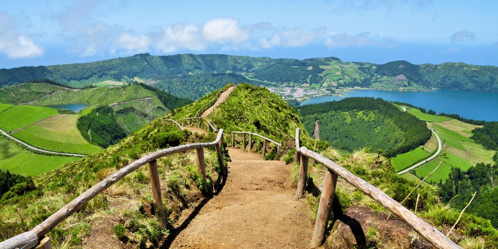 aerial-footpath-the-azores-caldera-lake-blue-skies-summer-holidays-with-teenagers