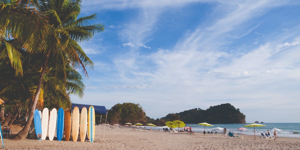 manuel-antonio-national-park-surf-boards-and-cabana-on-sandy-beach-costa-rica