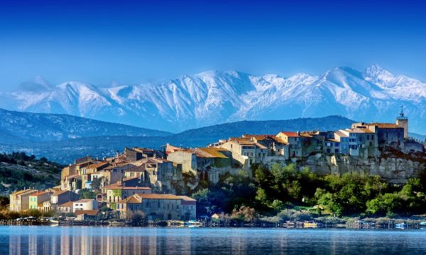 village-bages-languedoc-south-of-france-view-of-old-town-with-snowy-mountain-backdrop-2022