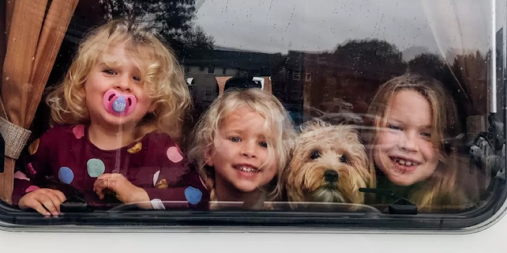 three-kids-dog-campervan-cornwall-family-holiday-2022