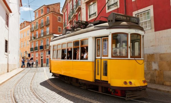 yellow-tram-28-lisbon-street-portugal
