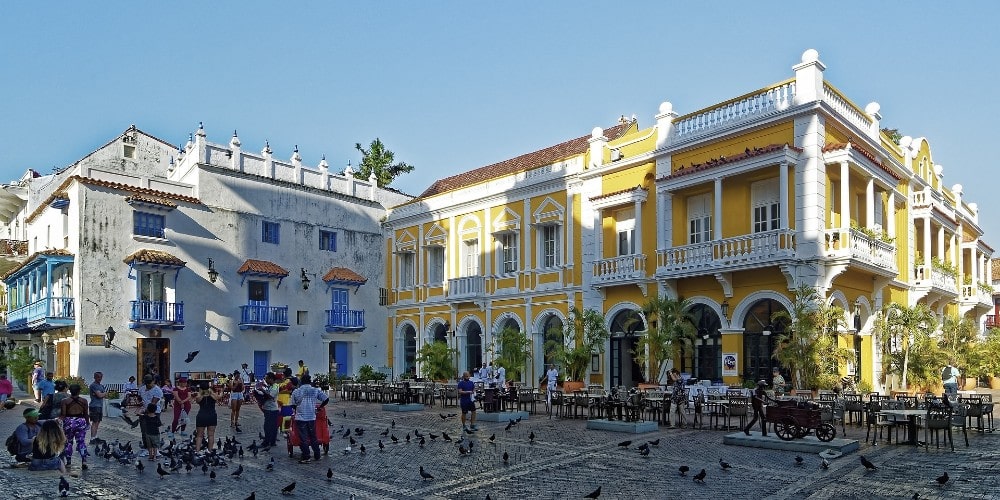 Cartagena Colombia colonial buildings square caribbean cruise UnSplash