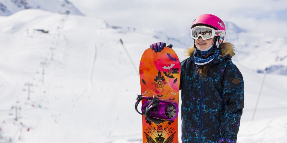 Crystal Ski girl snowboard