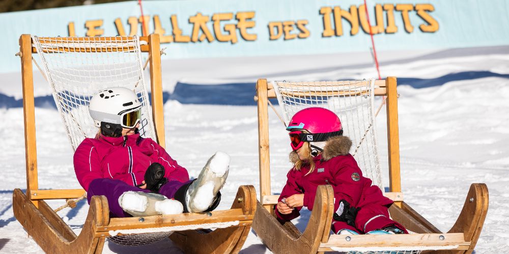 kids-tobogganing-inuits-village-meribel-ski-resort-france-2022
