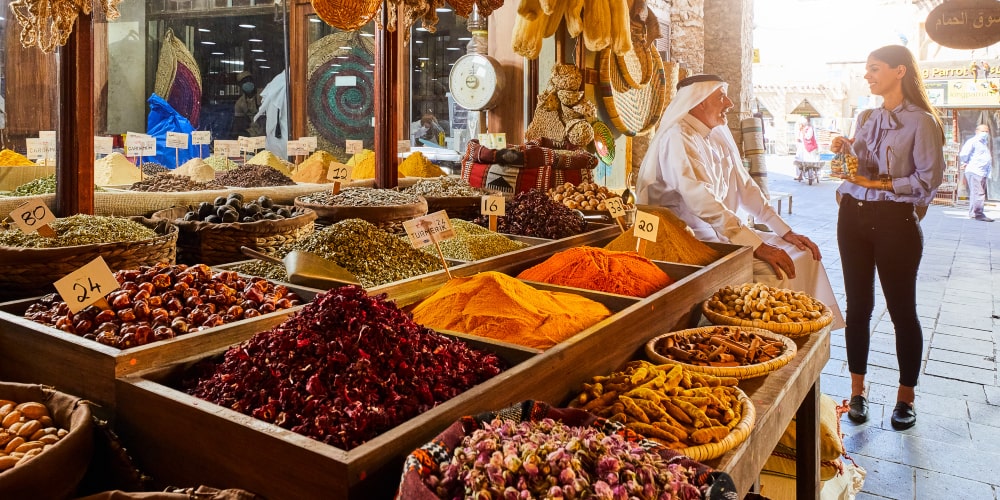 Souq Wakif spice stand Qatar food and drink