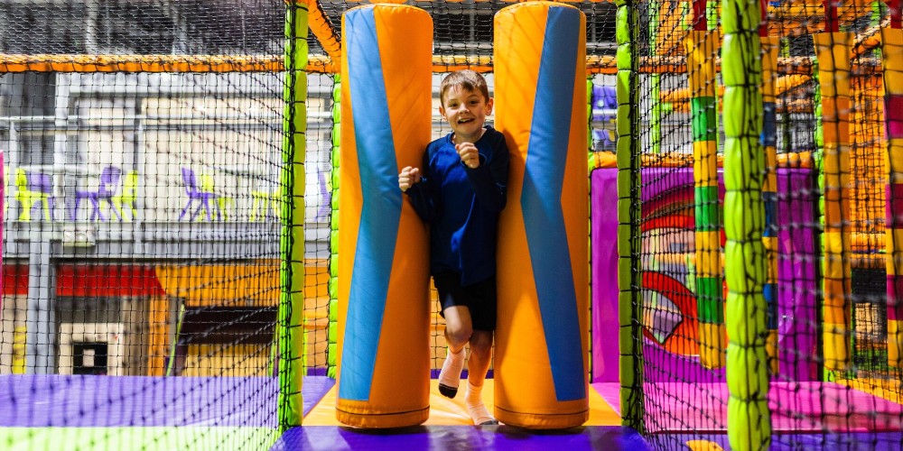 Young-boy-running-through-soft-play-area-at-High-Rise-Lisburn-things-to-do-in-half-term