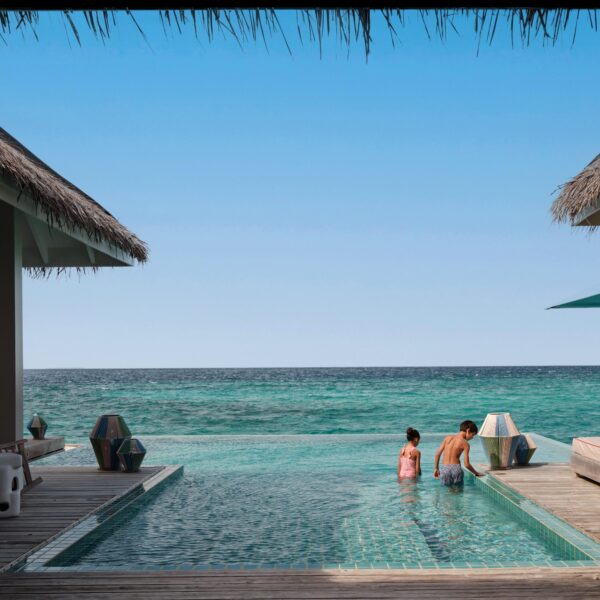 Finolhu family in rockstar villa pool