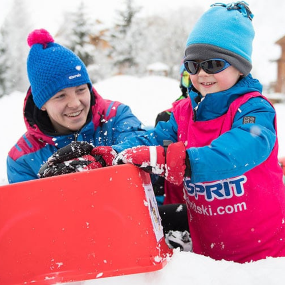 adult child ski school