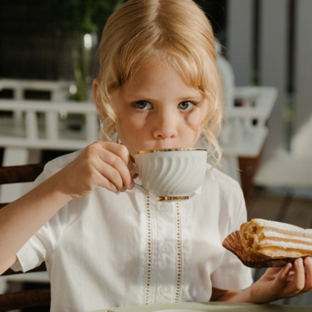 girl drinking tea