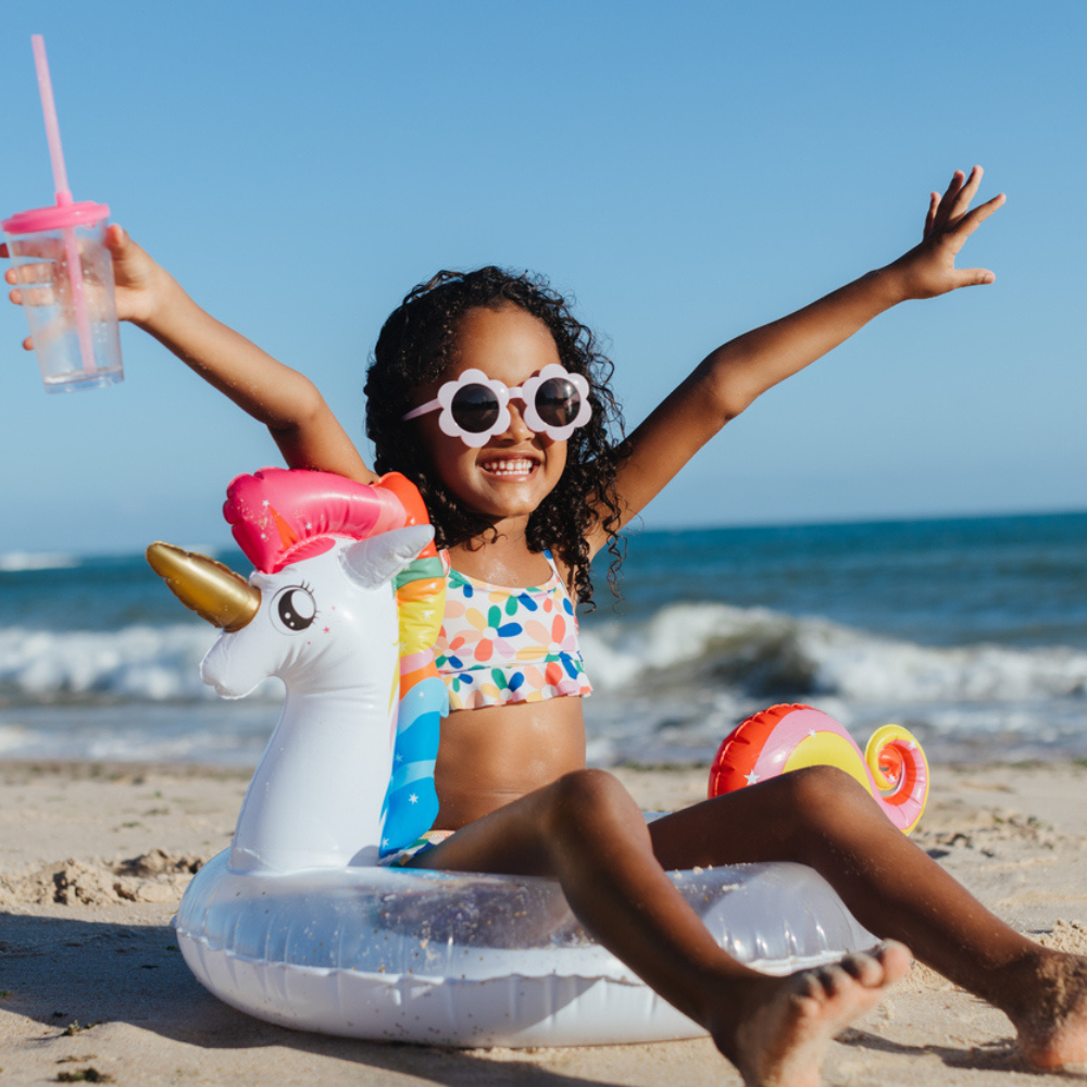 little girl on beach holiday